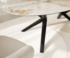 Dining Table Aurora Oval 220cm Ceramic Minas Melange Beige Zenthara Frame Black