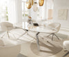Dining Table Aurora Oval 220cm Ceramic Minas Melange Beige Zenthara Frame Silver