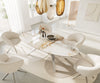 Dining Table Aurora Oval 220cm Ceramic Minas Melange Beige Zenthara Frame Silver