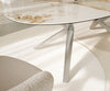 Dining Table Aurora Oval 220cm Ceramic Minas Melange Beige Zenthara Frame Silver