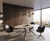 Dining Table Aurora Oval 220cm Ceramic Patagonia Lappato Beige Zenthara Frame Titanium