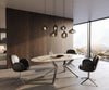 Dining Table Aurora Oval 220cm Ceramic Patagonia Lappato Beige Zenthara Frame Silver