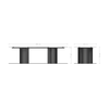 Dining Table Aurora Oval 280x130cm Ceramic Agate Black Three Pillars Frame Graphite