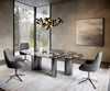 Dining Table Aurora Oval 280x130cm Ceramic Agate Black Three Pillars Frame Graphite