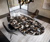 Dining Table Aurora Oval 280x130cm Ceramic Agate Black Three Pillars Frame Graphite