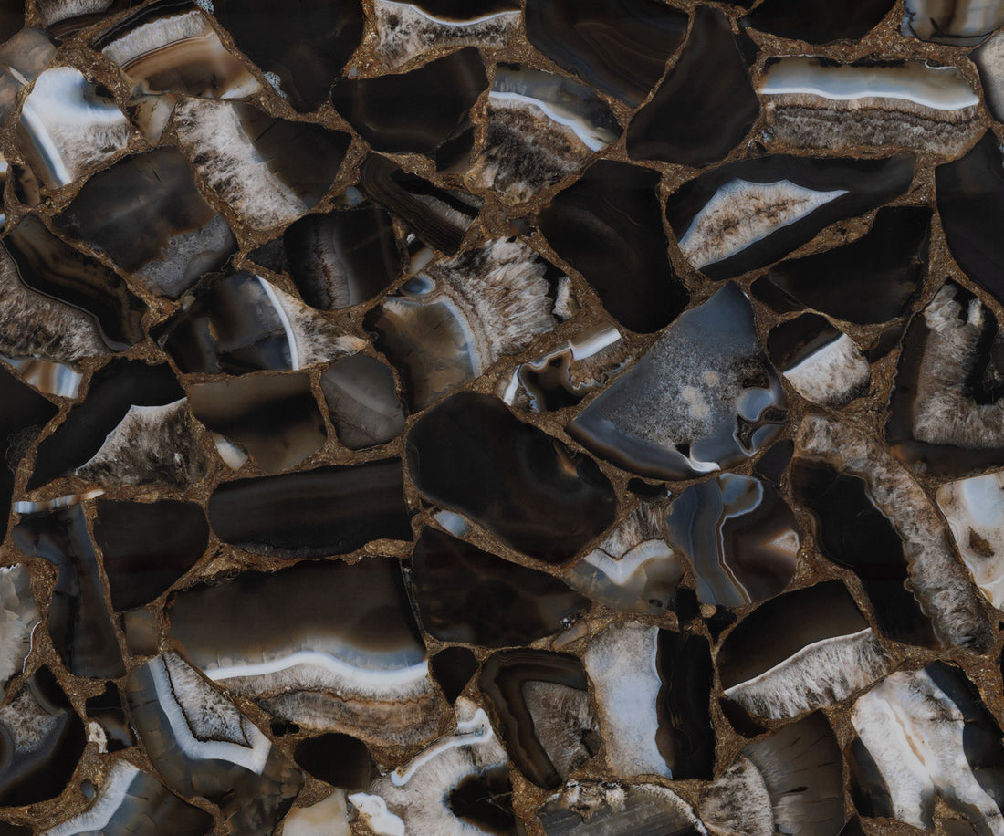 Dining Table Aurora Oval 280x130cm Ceramic Agate Black Zenthara Frame Titanium