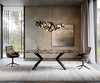 Dining Table Aurora Oval 280x130cm Ceramic Agate Black Angular Frame Black