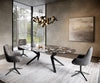 Dining Table Aurora Oval 280x130cm Ceramic Agate Black Angular Frame Black