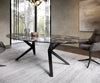 Dining Table Aurora Oval 280x130cm Ceramic Agate Black Angular Frame Black