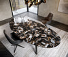 Dining Table Aurora Oval 280x130cm Ceramic Agate Black Angular Frame Black