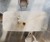 Dining Table Aurora Boat 270x120cm Ceramic Onice Grigio Pearl Four Pillars Frame Titanium