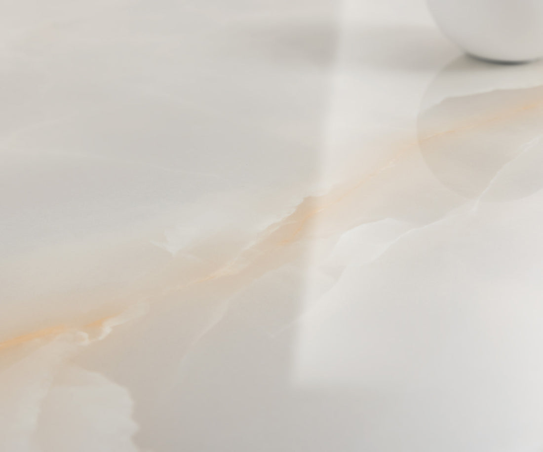 Dining Table Aurora Boat 270x120cm Ceramic Onice Grigio Pearl Stellar Frame Silver