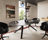 Dining Table Aurora Oval 220cm Ceramic Nero Greco Anthracite Zenthara Frame Black