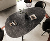 Dining Table Aurora Oval 220cm Ceramic Nero Greco Anthracite Zenthara Frame Black