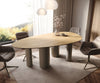 Dining Table Aurora Oval 220x120cm Ceramic Oak-Look Four Pillars Frame Titanium