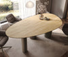 Dining Table Aurora Oval 220x120cm Ceramic Oak-Look Four Pillars Frame Titanium