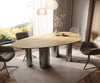 Dining Table Aurora Oval 220x120cm Ceramic Sabbia Oak-Look Four Pillars Frame Graphite