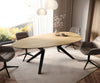 Dining Table Aurora Oval 220x120cm Ceramic Oak-Look Angled Frame Black