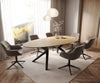 Dining Table Aurora Oval 220x120cm Ceramic Oak-Look Angled Frame Black
