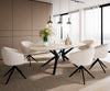 Dining Table Aurora Oval 220x120cm Ceramic Travertine Angled Frame Black