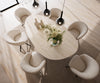 Dining Table Aurora Oval 220x120cm Ceramic Travertine Angled Frame Black