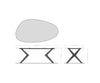 Dining Table Aurora Oval 220x120cm Ceramic Travertine Angled Frame White