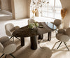 Dining Table Aurora Oval 220x120cm Ceramic Emperador Extra Lucidato Dark Brown Four Pillars Frame Graphite