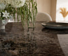 Dining Table Aurora Oval 220x120cm Ceramic Dark Brown Angular Frame Black