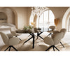 Dining Table Aurora Oval 220x120cm Ceramic Dark Brown Angular Frame Black