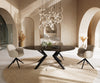 Dining Table Aurora Oval 220x120cm Ceramic Dark Brown Angular Frame Black