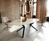 Dining Table Aurora Oval 220cm Ceramic Onice Oro Beige Zenthara Frame Black