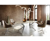 Dining Table Aurora Oval 220cm Ceramic Onice Oro Beige Zenthara Frame Silver