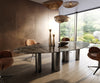 Dining Table Aurora Oval 315x150cm Ceramic Dark Brown Four Pillars Frame Graphite