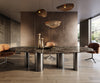 Dining Table Aurora Oval 315x150cm Ceramic Dark Brown Four Pillars Frame Graphite