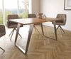 Dining Table Olympus Live-Edge 140x90cm Acacia Wood Natural Slanted Frame Steel