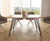 Dining Table Olympus Live-Edge 140x90cm Acacia Wood Natural Slanted Frame Steel