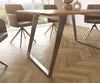 Dining Table Olympus Live-Edge 140x90cm Acacia Wood Natural Slanted Frame Steel
