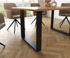 Dining Table Olympus Live-Edge 140x90cm Acacia Wood Natural Square Frame Black