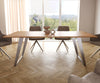 Dining Table Olympus Live-Edge 200x100cm Acacia Wood Natural Slanted Frame Steel
