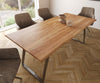 Dining Table Olympus Live-Edge 200x100cm Acacia Wood Natural Slanted Frame Steel