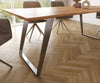 Dining Table Olympus Live-Edge 200x100cm Acacia Wood Natural Slanted Frame Steel