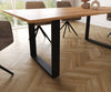 Dining Table Olympus Live-Edge 200x100cm Acacia Wood Natural Square Frame Black