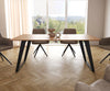 Dining Table Olympus 180x90cm Acacia Wood Natural Slanted Frame Black