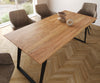 Dining Table Olympus 180x90cm Acacia Wood Natural Slanted Frame Black