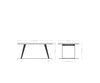 Dining Table Olympus 180x90cm Acacia Wood Natural Slanted Frame Black