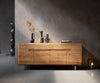 Sideboard Anaya 175cm Acacia Wood Natural 4 Doors L-Feet Silver