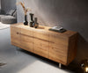 Sideboard Anaya 175cm Acacia Wood Natural 4 Doors L-Feet Silver