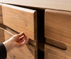 Sideboard Anaya 175cm Acacia Wood Natural 4 Doors L-Feet Silver