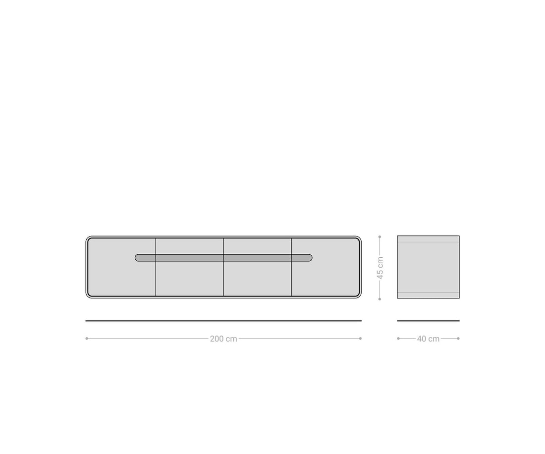 Floating TV Stand Anaya 200cm Acacia Wood Natural 4 Doors