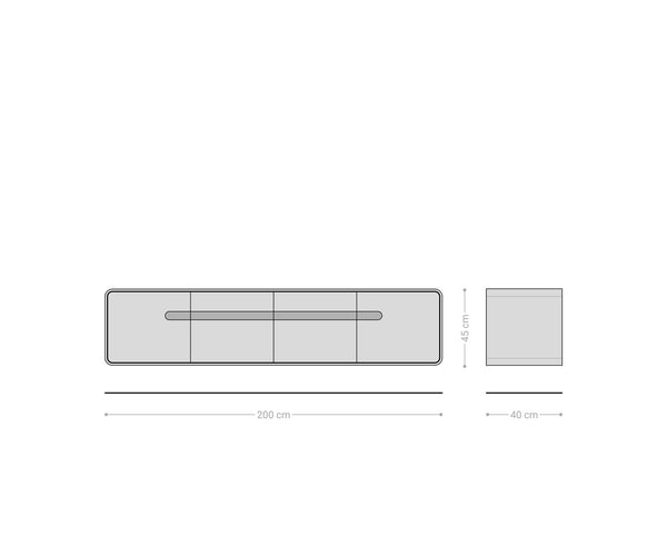 Floating TV Stand Anaya 200cm Acacia Wood Natural 4 Doors
